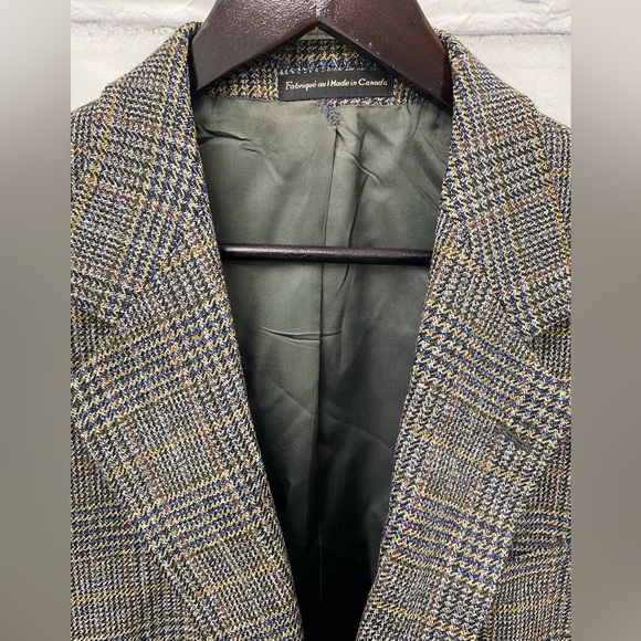 Vintage Men’s Union Made Pure Wool Sport Blazer 40S Marquitex Prince Of Wales - Picture 2 of 9